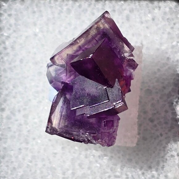Purple Fluorite ✦ Raw Cube Crystal ✦ 16g Thumbnail Mineral Collector’s Piece - Picture 15 of 17